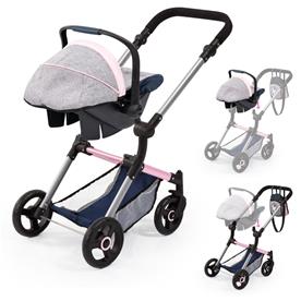 Bayer Design NEO VARIO Combi nukenvaunut, harmaa/vaaleanpunainen/musta-3