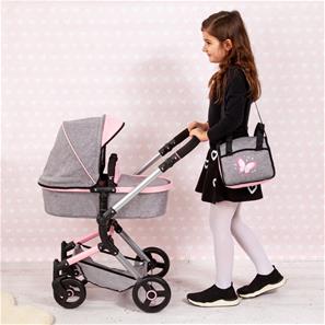 Bayer Design NEO VARIO Combi nukkevaunut, harmaa/vaaleanpunainen-6