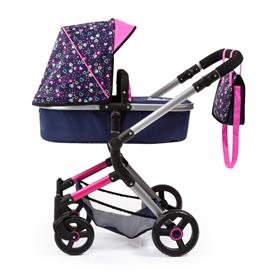 Bayer Design NEO VARIO Combi Nukkevaunut, tummansininen/vaaleanpunainen-10