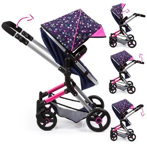 Bayer Design NEO VARIO Combi Nukkevaunut, tummansininen/vaaleanpunainen-2