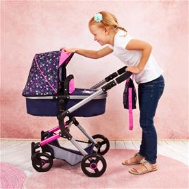 Bayer Design NEO VARIO Combi Nukkevaunut, tummansininen/vaaleanpunainen-6