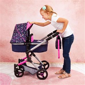 Bayer Design NEO VARIO Combi Nukkevaunut, tummansininen/vaaleanpunainen-6