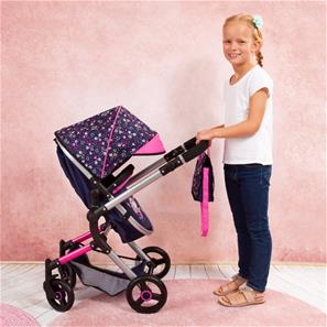 Bayer Design NEO VARIO Combi Nukkevaunut, tummansininen/vaaleanpunainen-7