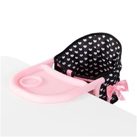 Bayer Design Nuken syöttötuoli ja tarjotin, vaaleanpunaiset sydämet-2