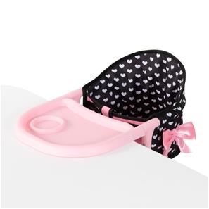 Bayer Design Nuken syöttötuoli ja tarjotin, vaaleanpunaiset sydämet-2