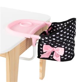 Bayer Design Nuken syöttötuoli ja tarjotin, vaaleanpunaiset sydämet-6