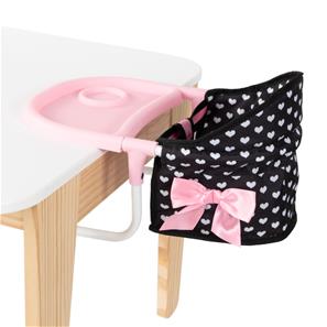 Bayer Design Nuken syöttötuoli ja tarjotin, vaaleanpunaiset sydämet-6