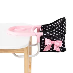 Bayer Design Nuken syöttötuoli ja tarjotin, vaaleanpunaiset sydämet-7