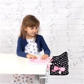 Bayer Design Nuken syöttötuoli ja tarjotin, vaaleanpunaiset sydämet-8