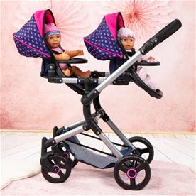 Bayer Design Twin Nukenrattaat Neo, tummansininen - yksisarvinen & sydämet-3