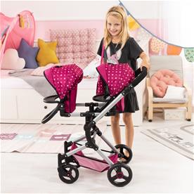 Bayer Design Twin nukenrattaat Xeo, tummanpinkki-5