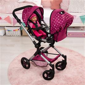 Bayer Design Twin nukenrattaat Xeo, tummanpinkki-8