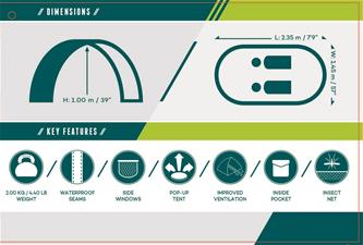 Bestway Coolmount 2 Pop Up -teltta 2.35x1.45x1.00 m-9