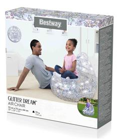 Bestway Glitter puhallettava tuoli 72 x 72 x 64 cm-6