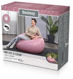 Bestway ''Inflate-A-Chair'' puhallettava tuoli 112 x 122 x 66 cm, Clay Pink-2