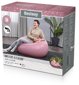 Bestway ''Inflate-A-Chair'' puhallettava tuoli 112 x 122 x 66 cm, Clay Pink-2