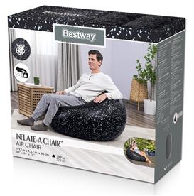 Bestway ''Inflate-A-Chair'' puhallettava tuoli 112 x 122 x 66 cm, Musta-5