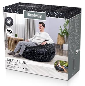 Bestway ''Inflate-A-Chair'' puhallettava tuoli 112 x 122 x 66 cm, Musta-5