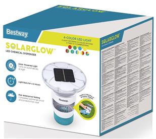 Bestway SolarGlow LED-kemikaaliannostelija, 4-värivaloa