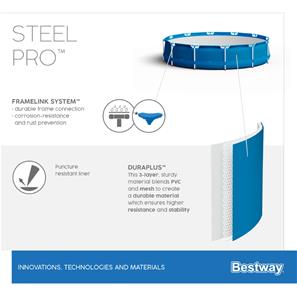  Bestway Steel Pro Frame allas 396 x 84 cm ja suodatinpumppu-7