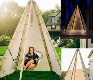 Bijou Build Haven – tipi-tyylinen teltta ja ripustusteline