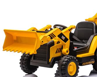 CAT Caterpillar sähkötraktori ja etukauha + kaivinkone lapsille-11