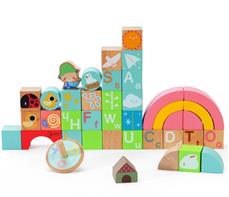 Classic Rainbow Garden puiset rakennuspalikat - 40 kpl (alkaen 18 kk)