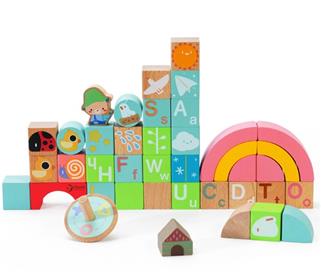 Classic Rainbow Garden puiset rakennuspalikat - 40 kpl (alkaen 18 kk)