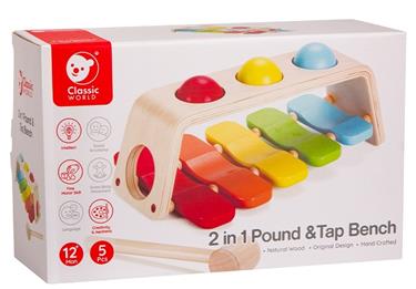 Classic World 2-in-1 ksylofoni ja puinen vasarapenkki (alkaen 12 kk)-7