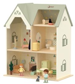 Classic World Cosy puinen nukkekoti tarvikkeineen