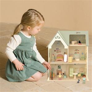 Classic World Cosy puinen nukkekoti tarvikkeineen-7