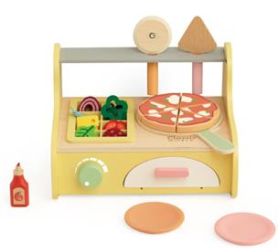 Classic World puinen leikkipizzauuni-2