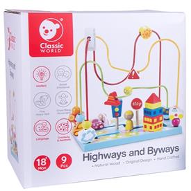 Classic World puinen liikenne -helmilabyrintti (alkaen 18 kk)-5