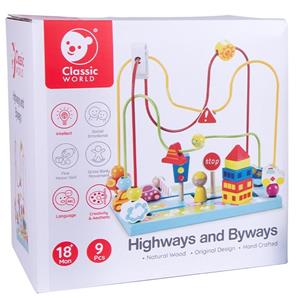 Classic World puinen liikenne -helmilabyrintti (alkaen 18 kk)-5