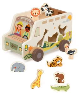 Classic World Puinen safariauto eläimillä (alkaen 18 kk)