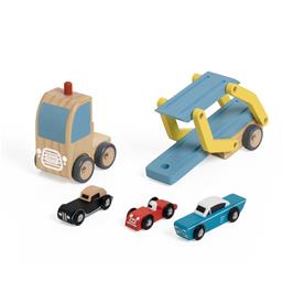 Classic World -puulelut -  hinausauto, jossa on 3 autoa-6