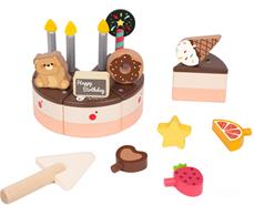 Classic World Suklaakakku puinen leikkiruoka (24+ kk)