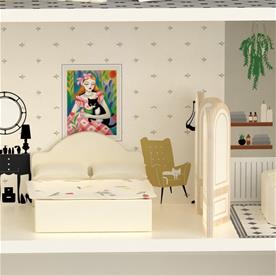 Classic World Vintage puinen nukkekoti tarvikkeineen-3