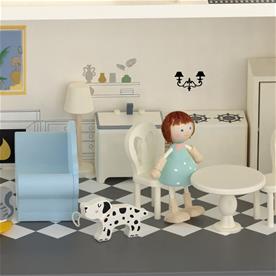 Classic World Vintage puinen nukkekoti tarvikkeineen-4