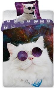Cool kissa aurinkolasien kanssa Vuodevaatteet - 100 % puuvillaa