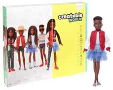 Creatable World Deluxe -nukke -  mustat palmikot