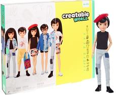 Creatable World Deluxe -nukke - mustat suorat hiukset