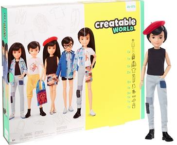 Creatable World Deluxe -nukke - mustat suorat hiukset