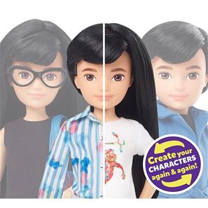 Creatable World Deluxe -nukke - mustat suorat hiukset-4