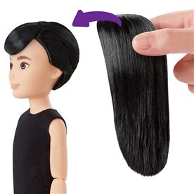 Creatable World Deluxe -nukke - mustat suorat hiukset-5