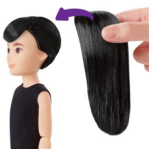 Creatable World Deluxe -nukke - mustat suorat hiukset-5