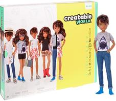 Creatable World Deluxe -nukke - ruskeat aaltoilevat hiukset
