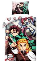 Demon Slayer vuodevaatteet (malli 4) - 100 prosenttia puuvillaa.