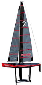 Focus V3 RC-purjevene – Suuri 2,4 GHz:n RTR-jahti FlySky i6, punainen