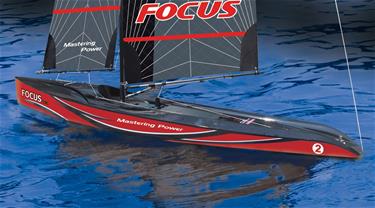 Focus V3 RC-purjevene – Suuri 2,4 GHz:n RTR-jahti FlySky i6, punainen-2
